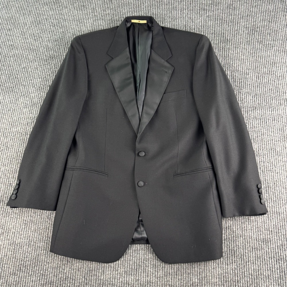 Vintage Joseph Abboud Tuxedo Jacket 39 R Black Wool Formal Wedding Designer